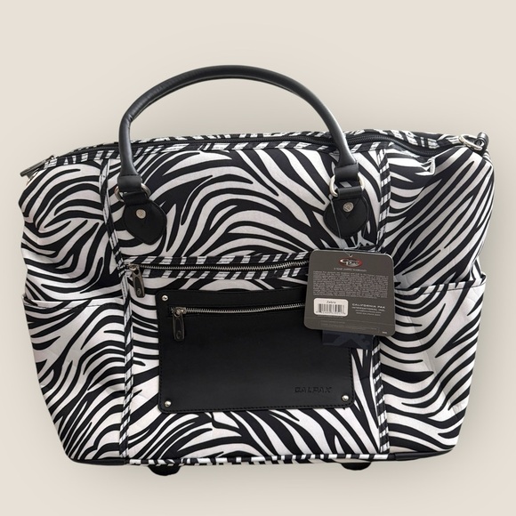 Calpak | Zanny Rolling Carry-On Tote | Zebra Print with Purple Interior | OS - Picture 4 of 12